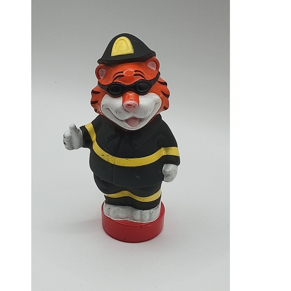 Rare Fireman Tiger Cake Topper Birthday Action Play Figure Toy 4"